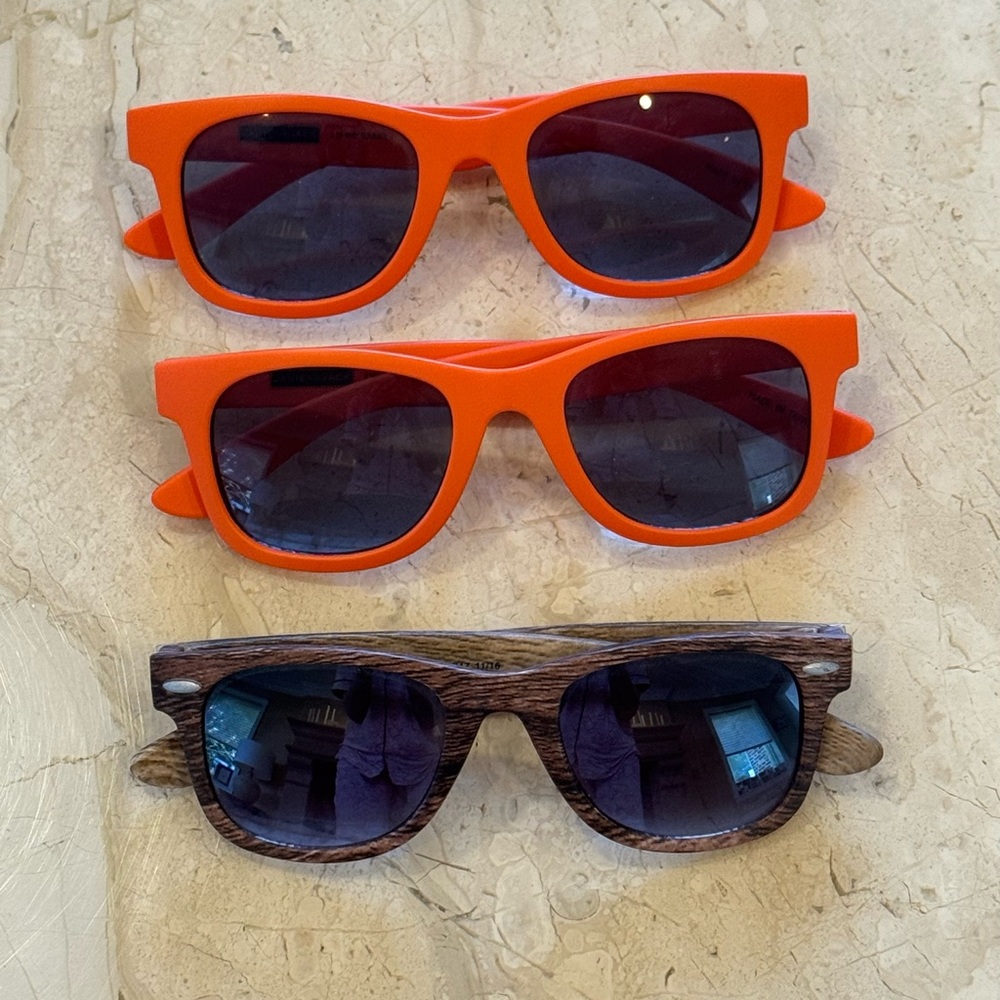 Janie and Jack Orange Sunglasses & GAP Kids Wood-Effect Sunglasses